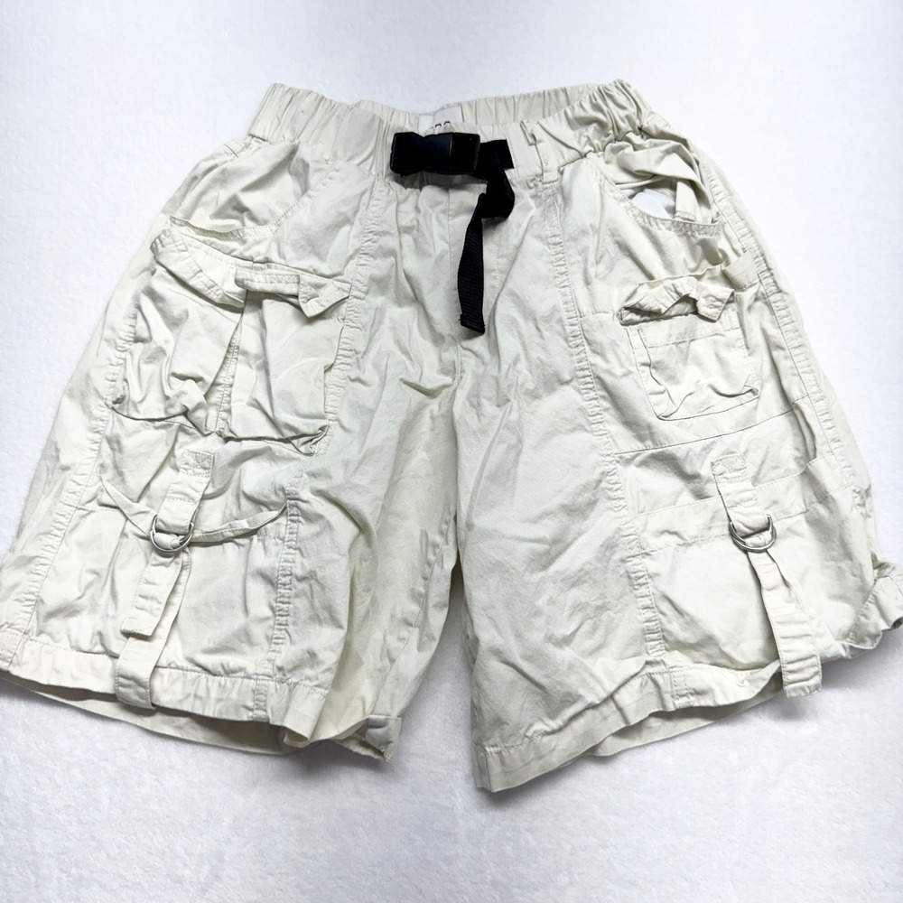 BDG Belted Cargo Shorts Womens Size S Beige Gorpcore Y2K Utility Cotton Twill